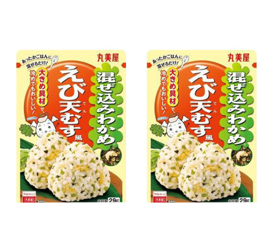 <font color="#FF0000">2パックセット</font><br>丸美屋 混ぜ込みわかめ えび天むす 29g x2
