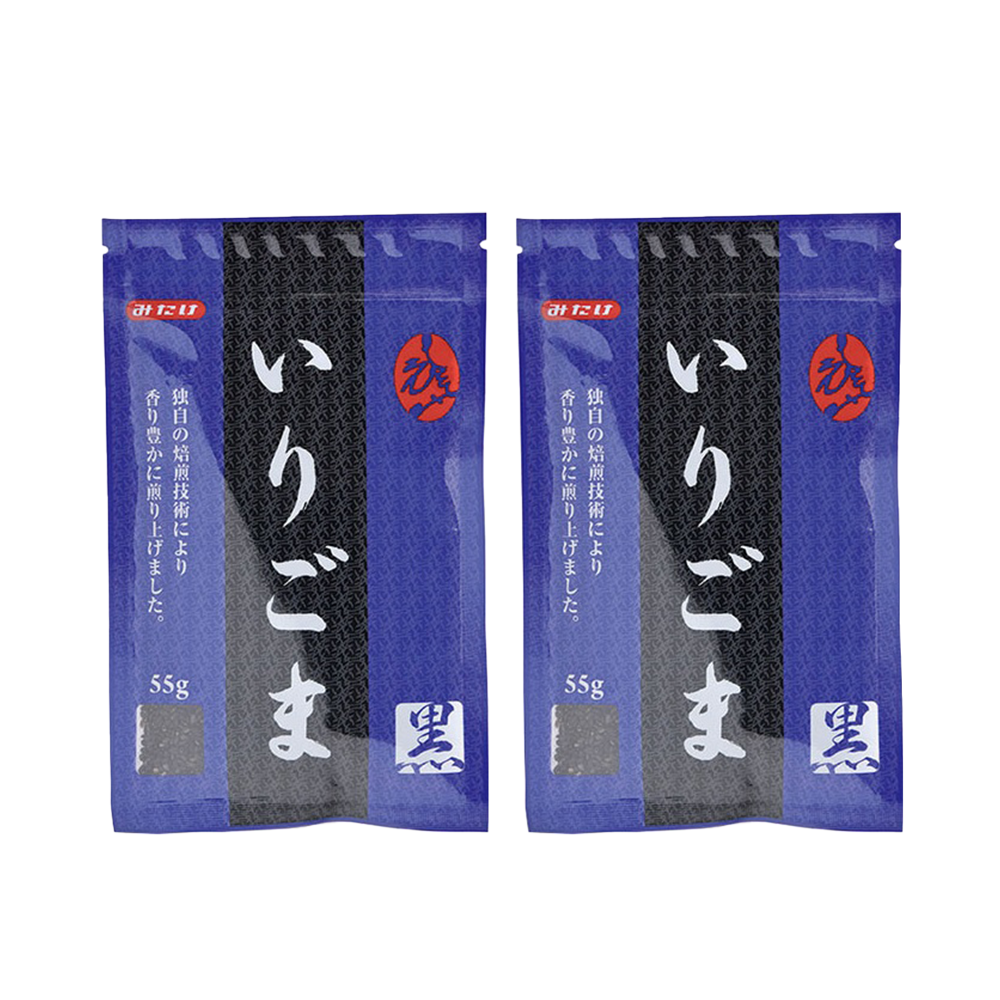 <font color="#FF0000">2 pack set</font> Mitake roasted black sesame seeds 55g x 2