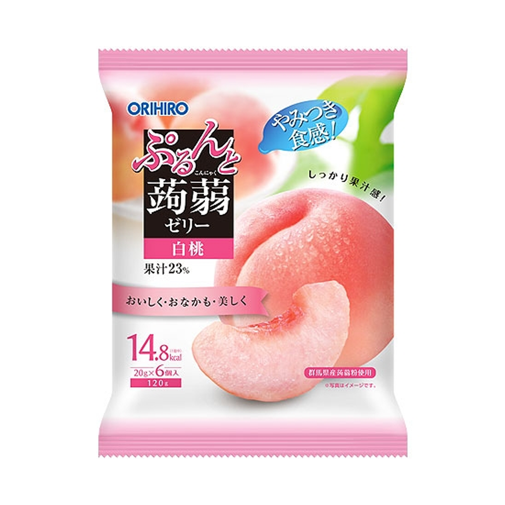 オリヒロ ぷるんと蒟蒻ゼリーパウチ 白桃 120ｇ