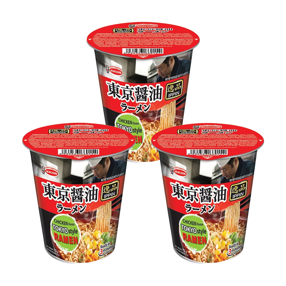 <font color="#FF0000">3パックセット</font><br> エースコック 東京醤油ラーメン 73g×3