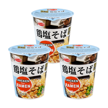 <font color="#FF0000">3パックセット</font><br> エースコック 鶏塩そば 70g×3