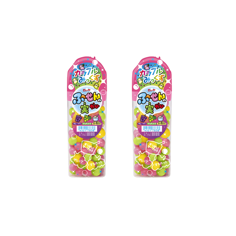 <font color="#FF0000">2パックセット</font><br>ロッテ ふ～せんの実ガム 〈カラフルみっくす〉 35g ×2