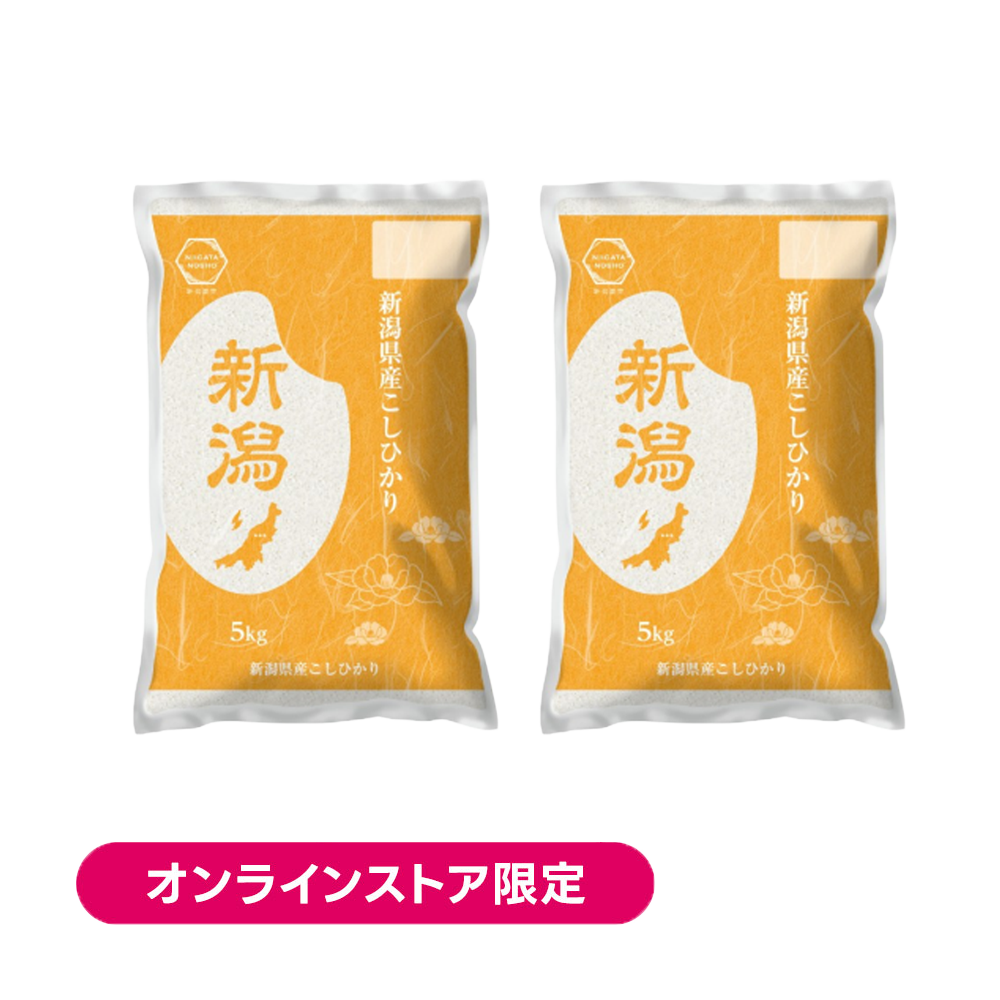 <font color="#FF0000">2パックセット </font><br>J-Basket 新潟県産 こしひかり5kg×2