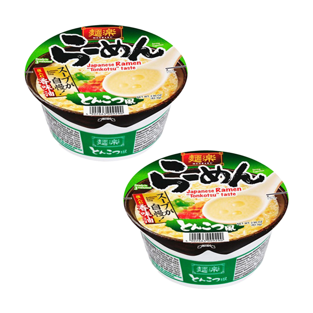<font color="#FF0000">2パックセット</font><br>麵楽 ラーメン とんこつ風 82.3g ×2