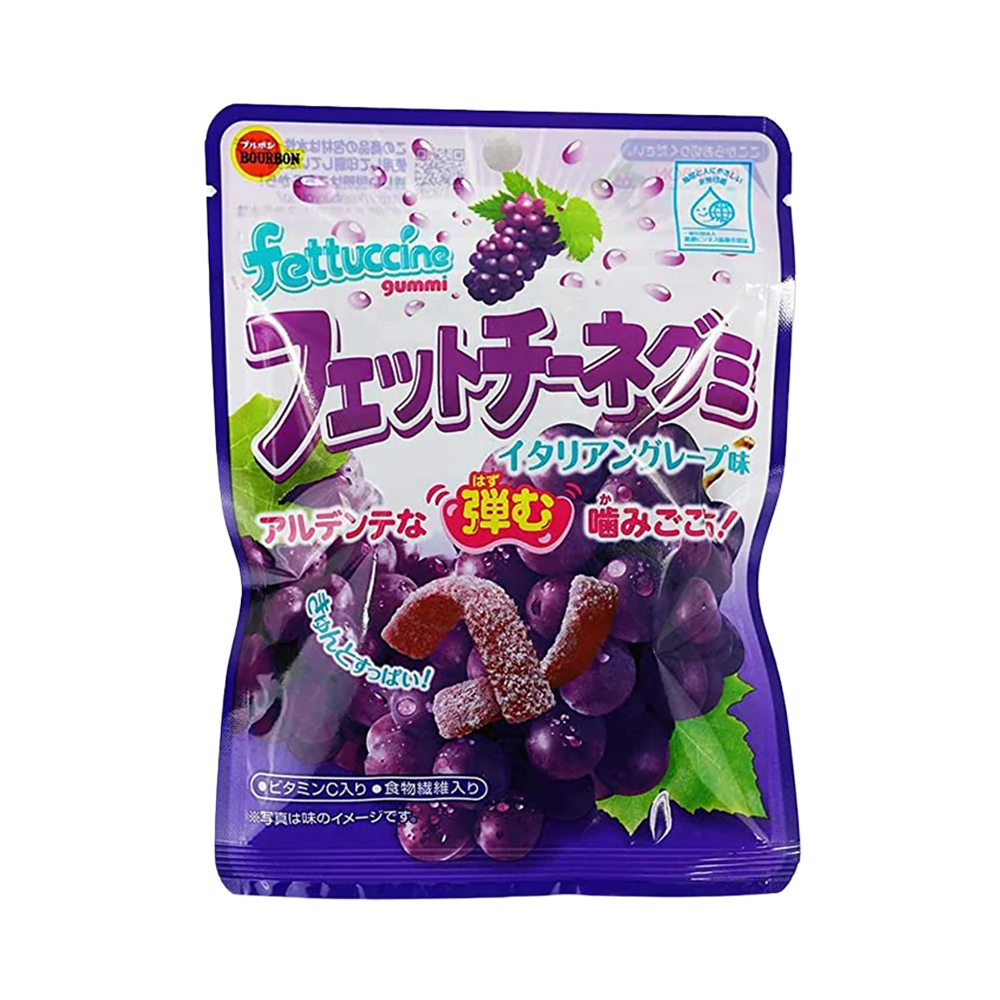Bourbon Fettuccine Gummy, Italian Grape Flavor, 50g