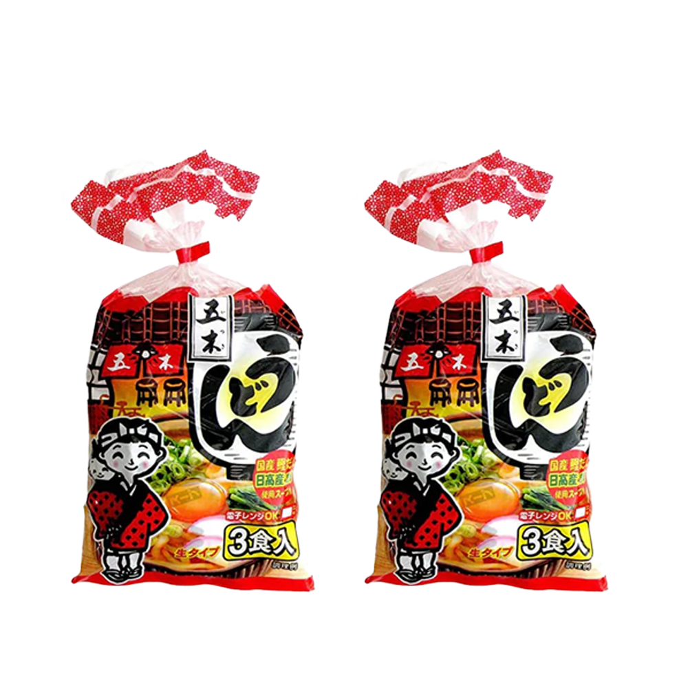 <font color="#FF0000">2パックセット</font><br>五木 3食入うどん 国産昆布使用スープ付 627g