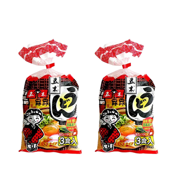 <font color="#FF0000">2パックセット</font><br>五木 3食入うどん 国産昆布使用スープ付 627g