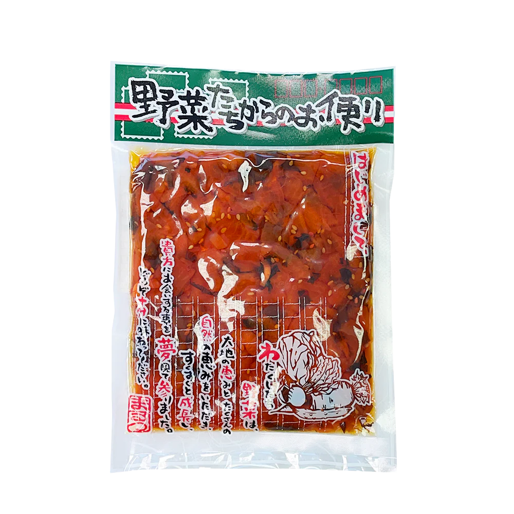 Marutsu Foods - Letter from the Vegetables - Fukujinzuke 150g - A great accompaniment to curry.