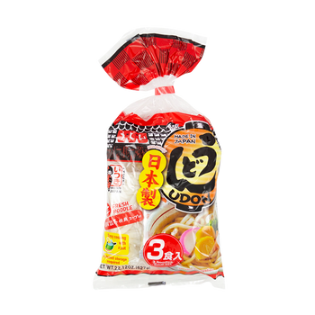 五木 3食入うどん 国産昆布使用スープ付 627g