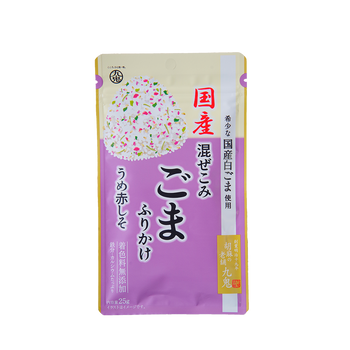 九鬼 国産混ぜこみごまふりかけ うめ赤しそ 25g