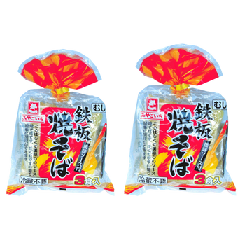 <font color="#FF0000">2パックセット</font><br>都一 鉄板焼そば 調味ソース付 3食入 150g×2