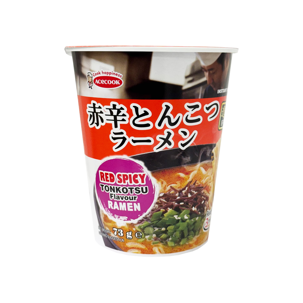 エースコック 赤辛とんこつラーメン カップ 73g