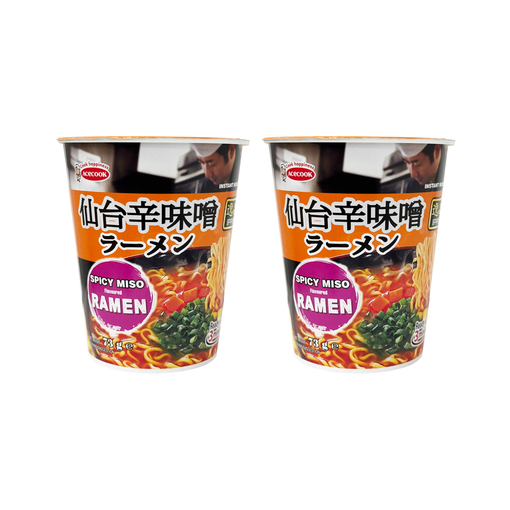 <font color="#FF0000">2パックセット</font><br> エースコック 仙台辛味噌ラーメン カップ 73g×2