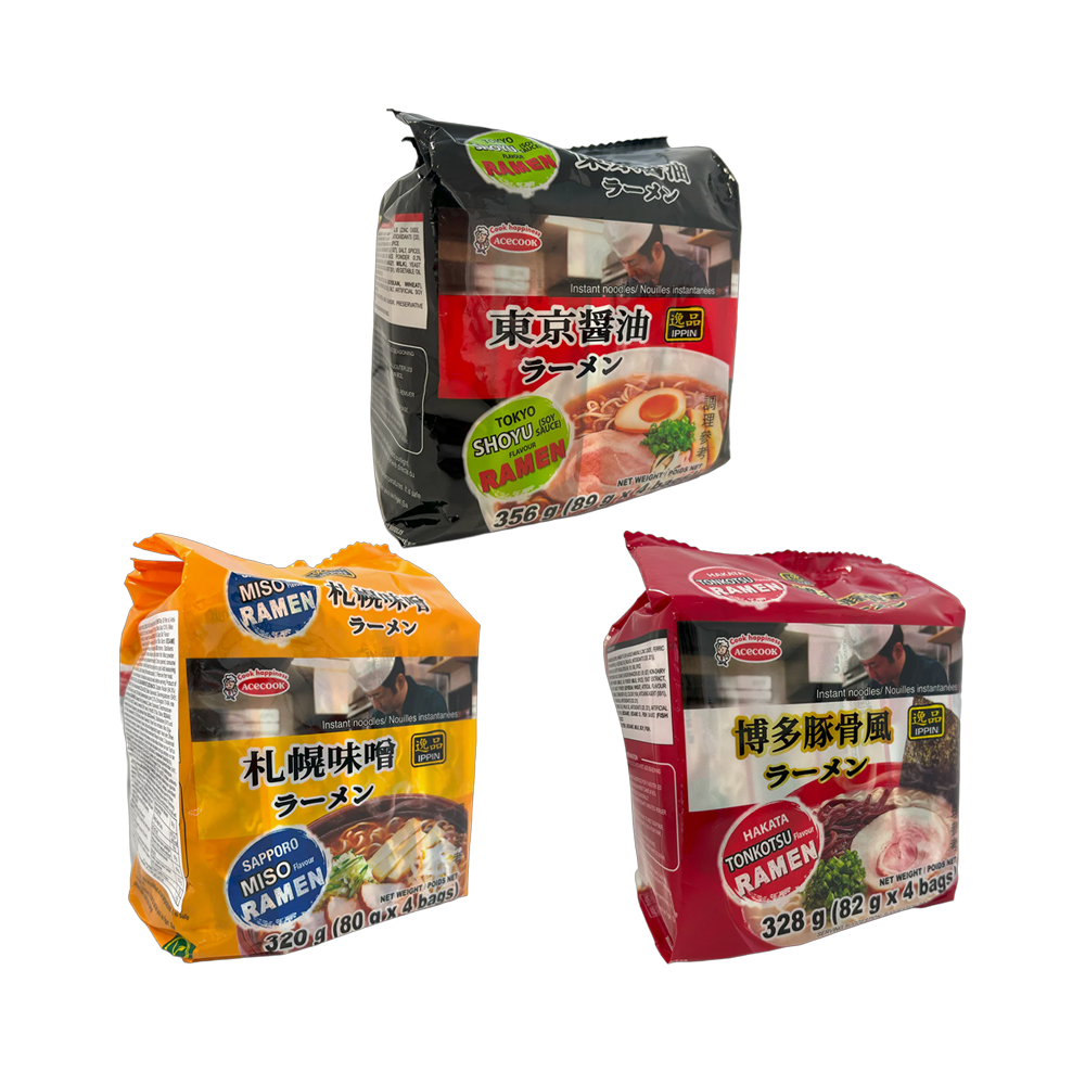エースコック 袋めん3種セット 80g×4袋入