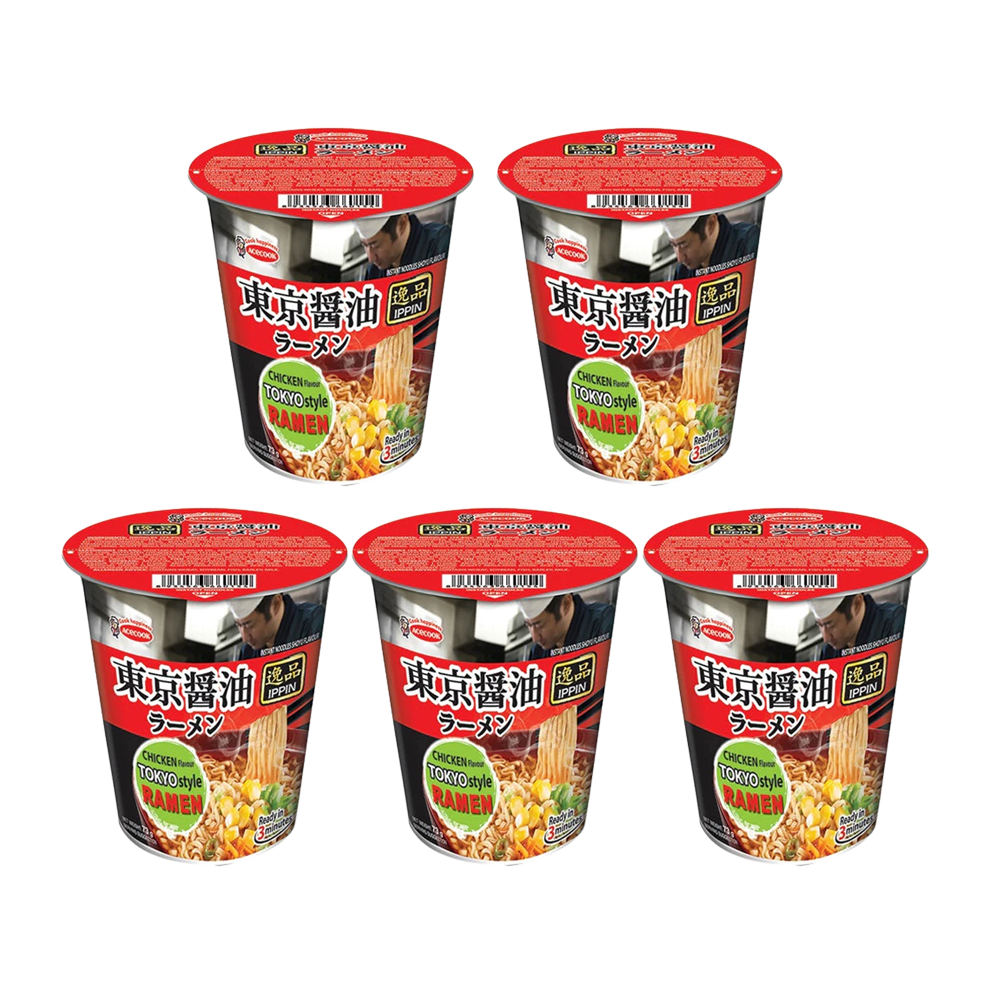 <font color="#FF0000">5パックセット</font><br> エースコック 東京醤油ラーメン 73g×5
