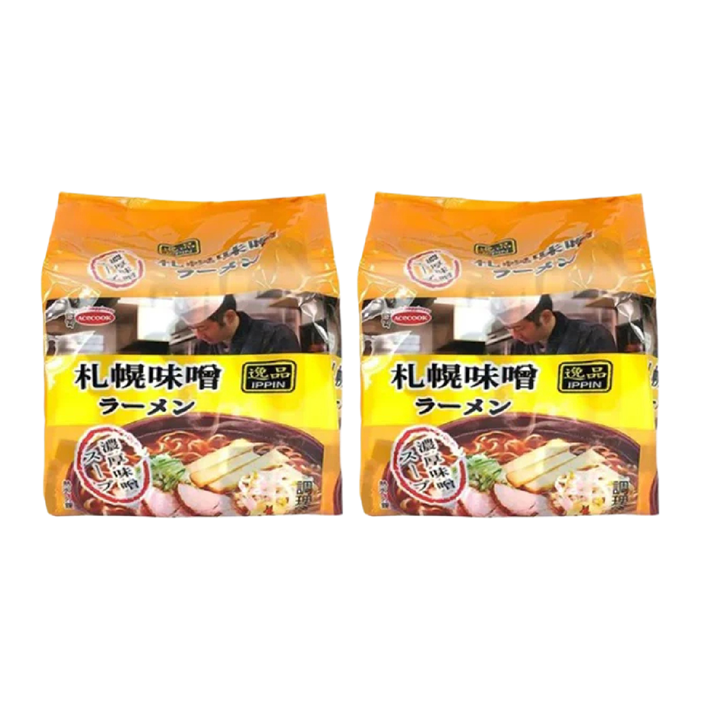<font color="#FF0000">2パックセット</font><br> エースコック 札幌味噌ラーメン 80g×4袋入