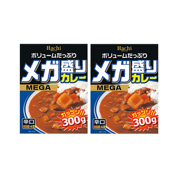 <font color="#FF0000">2パックセット</font><br>Hachi メガ盛りカレー 辛口 300g ×2