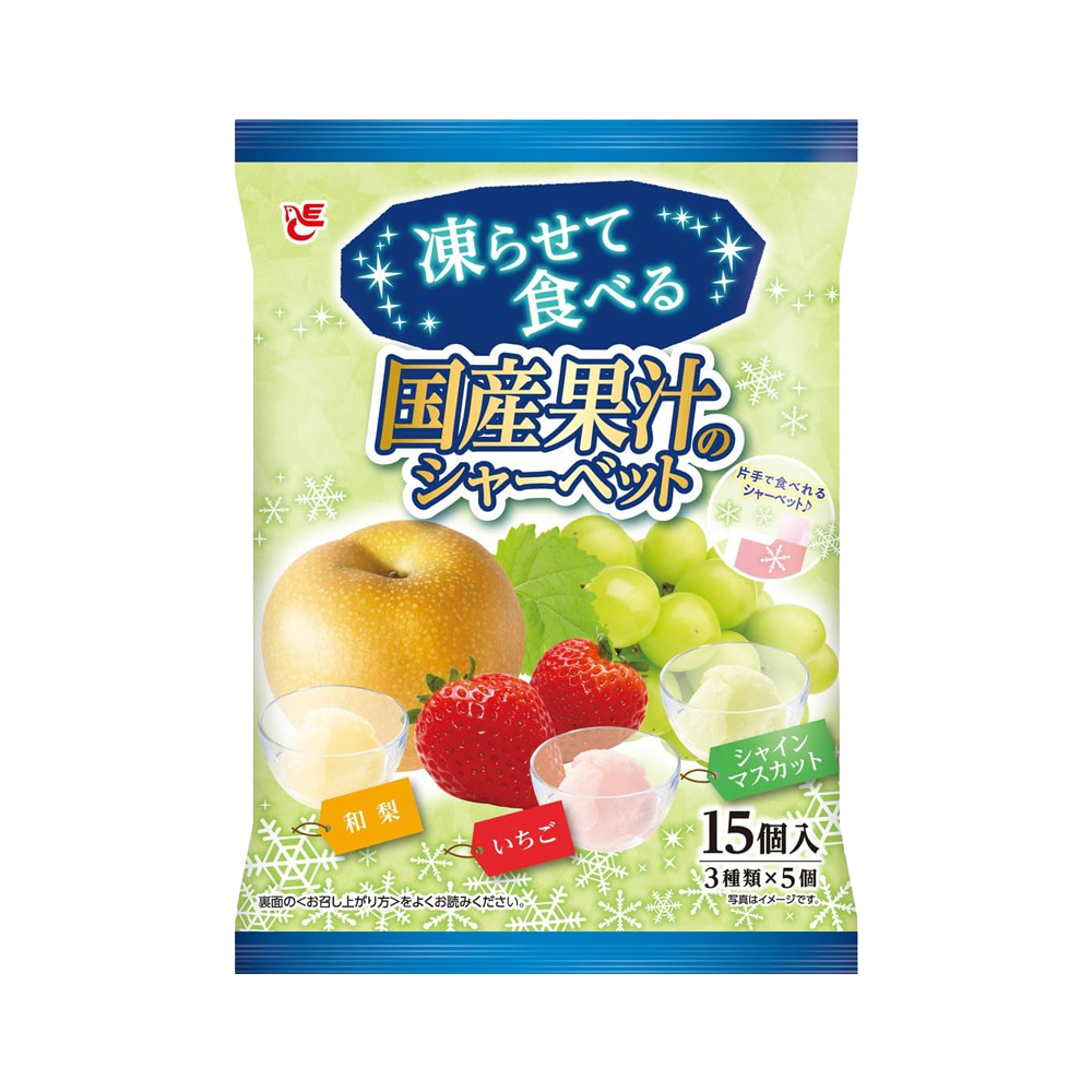 エース 国産果汁のシャーベット いちご＋マスカット＋梨 15個入