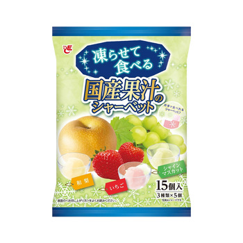 エース 国産果汁のシャーベット いちご＋マスカット＋梨 15個入