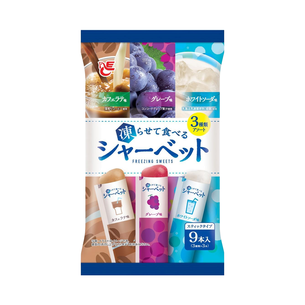 エース 凍らせて食べるスティックシャーベット カフェラテ＋グレープ＋ホワイトソーダ 15個入