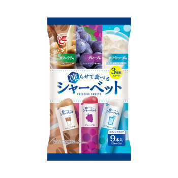 エース 凍らせて食べるスティックシャーベット カフェラテ＋グレープ＋ホワイトソーダ 15個入