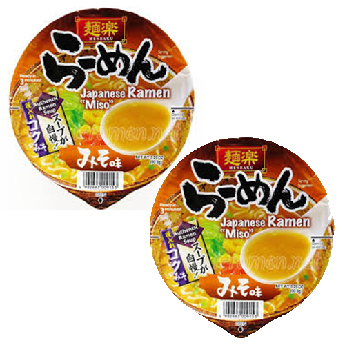 <font color="#FF0000">2パックセット</font><br>麵楽 ラーメン 味噌 90.9ｇ×2