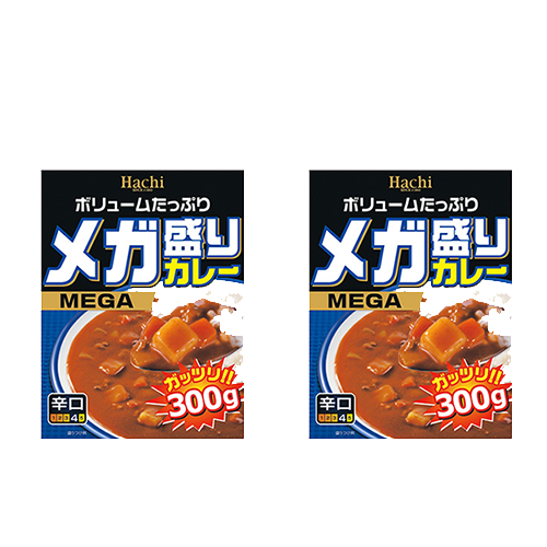 <font color="#FF0000">2パックセット</font><br>Hachi メガ盛りカレー 辛口 300g ×2