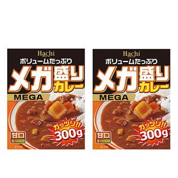 <font color="#FF0000">2パックセット</font><br>Hachi メガ盛りカレー 甘口 300g ×2