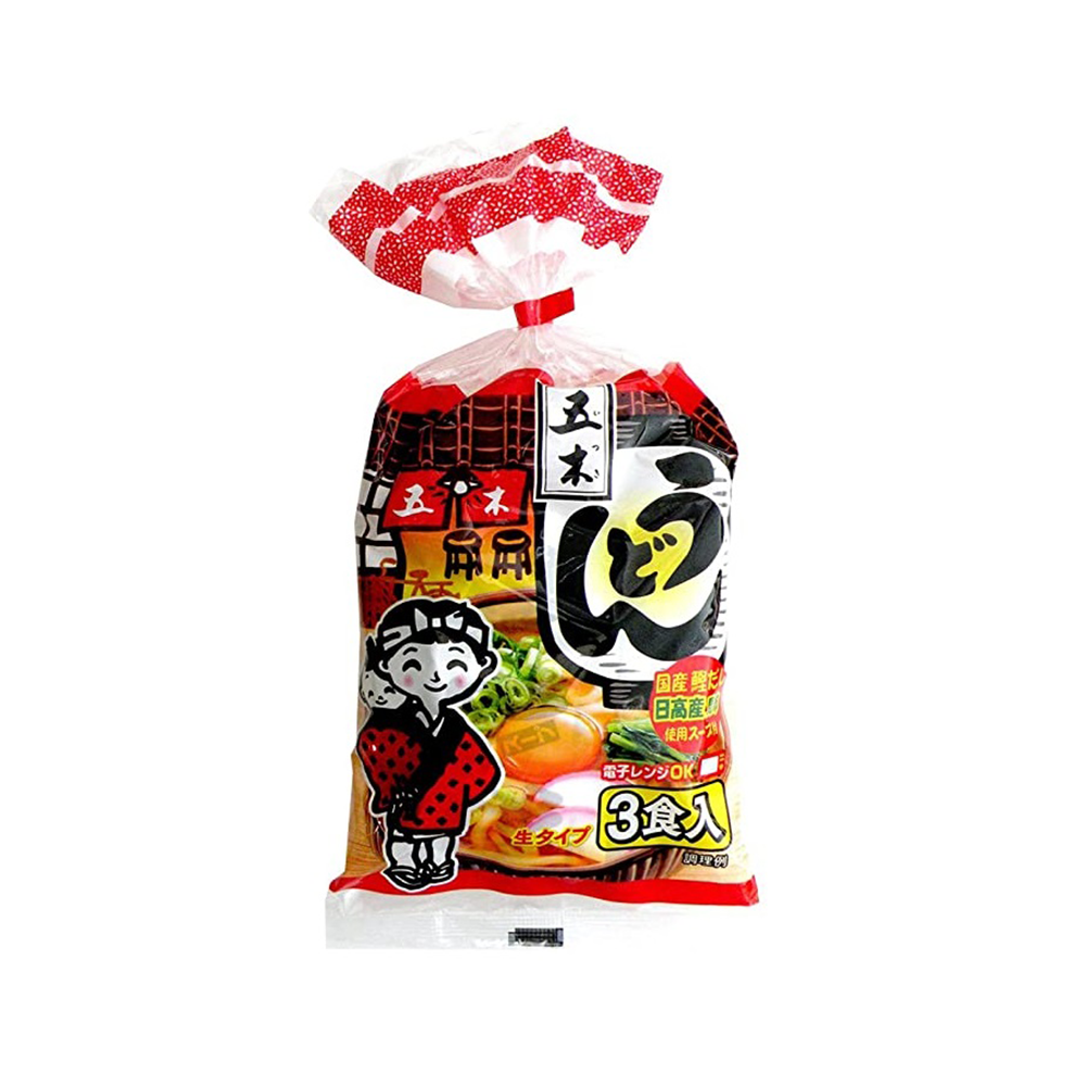 <font color="#FF0000"> 賞味期限4月22日</font><br>五木 3食入うどん 国産昆布使用スープ付 627g